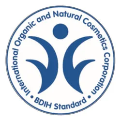 Label für Naturkosmetik von BDHI Cosmos Standard